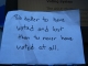 My impromptu note.