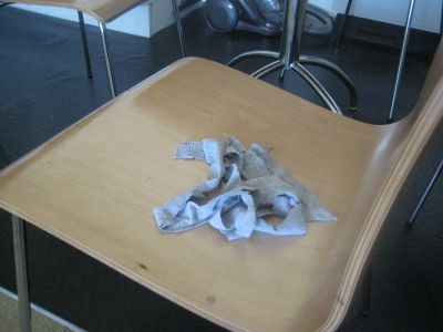 I started cutting the t-shirt into strips