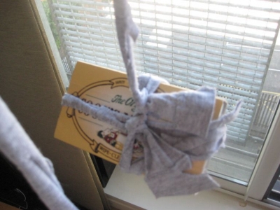 ... and tied a box of matches to the other end.