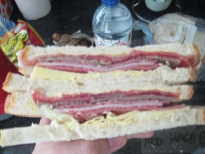 THE MEGA MEAT SANDWiCH!