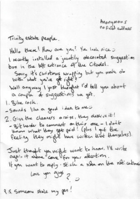 my letter to the building management company...