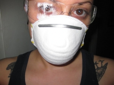 While covered a bit by my tank top, those are the tattoos. While covered a bit by my mask, that is my face. 
