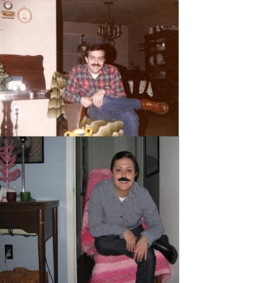 My dad looks much less tired than I do. 