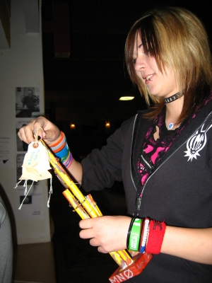 Affixing tags to the trophy