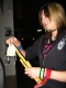 Affixing tags to the trophy