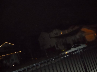 There was a guy and a dog in this direction. He kept talking to it, and it's collar kept jingling.