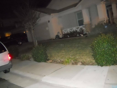 Car idling. Couldn't hear any people, though.