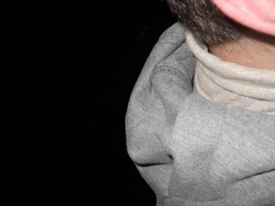 Someone on a bike, jingling, from behind us.