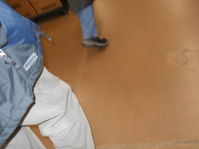 There was a cart with a broken wheel in this direction. Squeek-squeek-squeek.