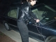 Wednesday ties a car to a tree...