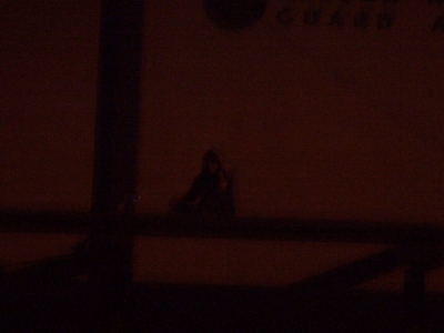 sitting atop the rain gaurd