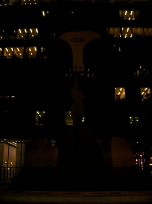 At night