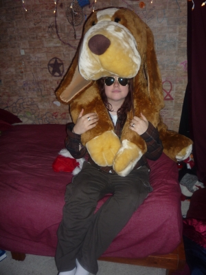 Me posing with Mr. Woofums. 