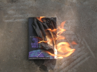 The fire is reading the book