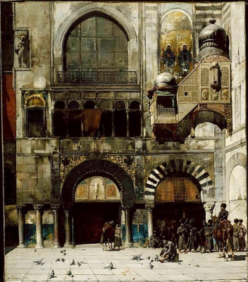 Circassian Cavalry Awaiting Their Commanding Officer at the Door of a Byzantine Monument; Memory of the Orient.jpg