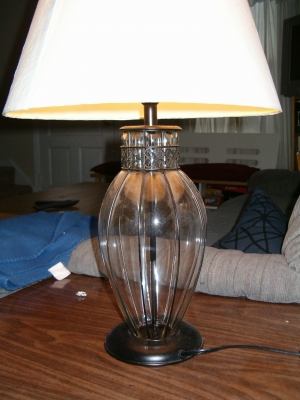 A standard table lamp.