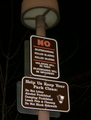 skateboards will be impounded