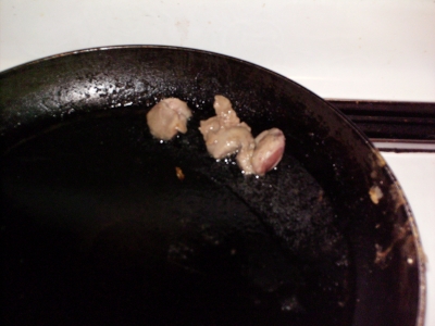 Frying them up.