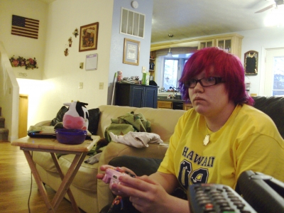 Concentrating.