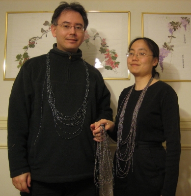 bedecked with beads