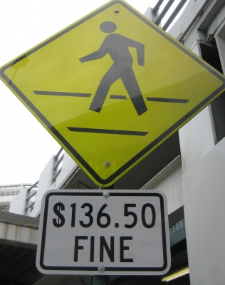 Is this a fine for being a pedestrian?