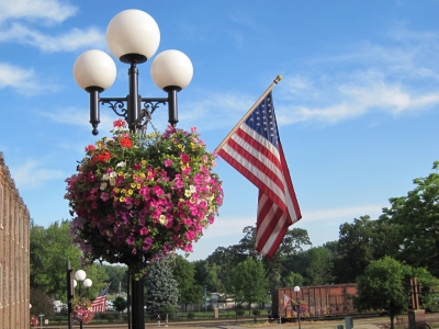 This town is famous for its hanging baskets
