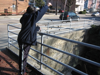 Sprinkling pieces of the letter