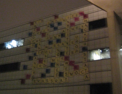 scrabble on the Media Lab building