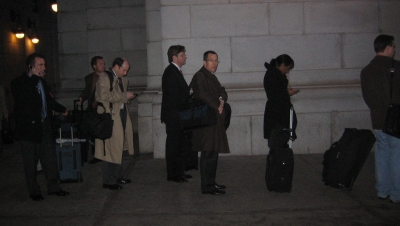 Waiting for the taxi