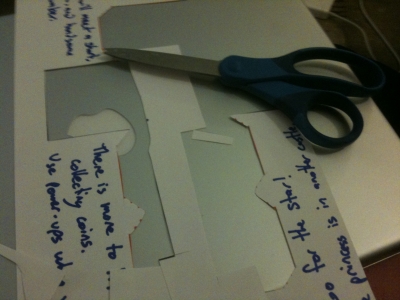 Cutting them out.
