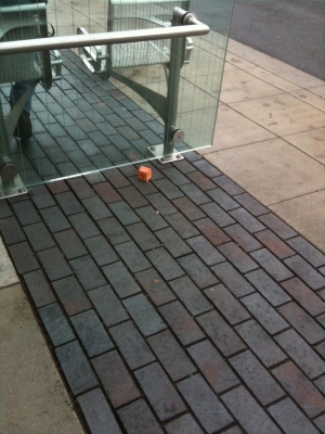 The first gust of wind knocked it down.