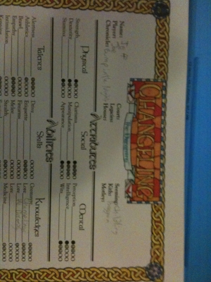 The top of APR's character sheet The top of APR's character sheet