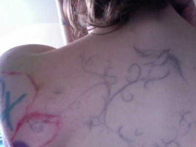 Krista's beautiful back design. Krista's beautiful back design.