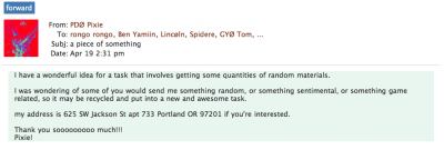 What i sent out