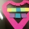 the colored stickies say "thank you" (day 8)