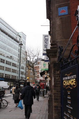 my city, space invader of Charing Cross Library