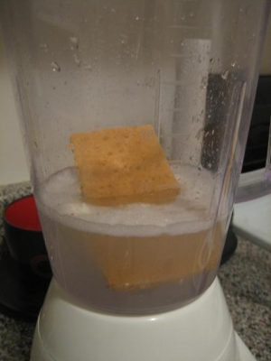 Graham cracker in marshmallow water