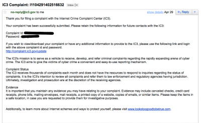 Thanks, ic3.gov!