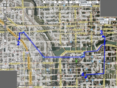 Route from checkpoint 2 to checkpoint 4