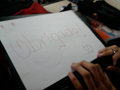 My friend drawing an awesome mustache to it.