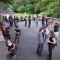 Gathering people.