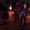 A blurry bagpiper, swordsman and a rogue.