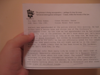 The suspect's information