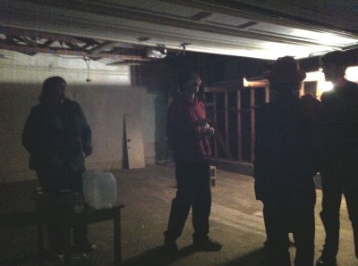 Waiting for the next group to arrive.