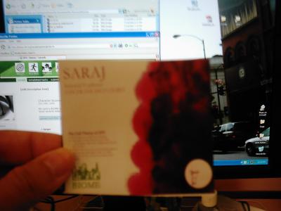 front of card