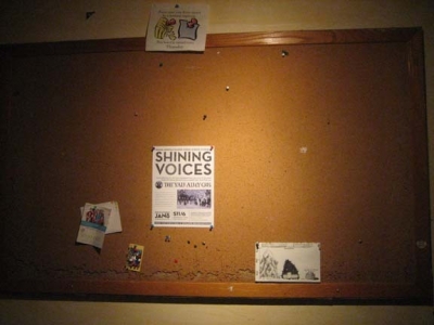 Posted on the bulletin board at Bookends Cafe in Boulder.