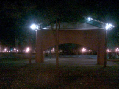 Ah, the bandstand by night. Ah, the bandstand by night.