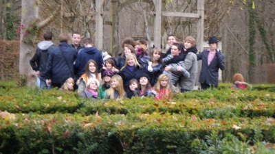 Im in there... in the blue jumper, with another guys arm round my neck, near to the right!!!