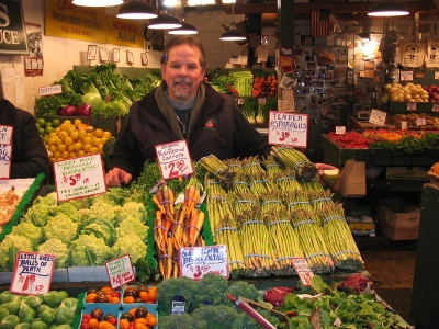 a vegetable and fruit seller