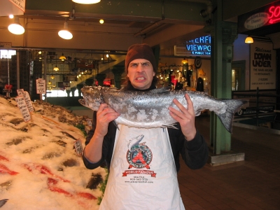 a (fierce) fish seller